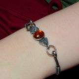 Celtic Baltic Amber silver bracelet