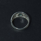 Emerald Cancer birthday silver ring