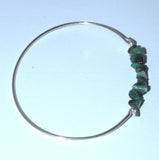 Cancer birthstone Emerald chip bangle