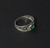 Emerald Cancer birthstone silver ring