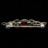 Celtic Amber silver brooch reverse