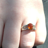 Celtic dark Citrine and silver ring