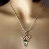 Nephrite Jade and silver Celtic pendant