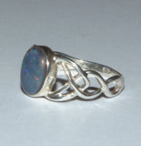 silver Opal Celtic ring