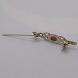 925 Celtic Sunstone brooch reverse view