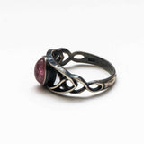 silver and Pink Tourmaline Celtic ring