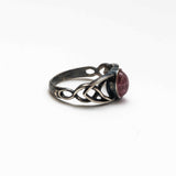 Pink Tourmaline and silver Celtic ring