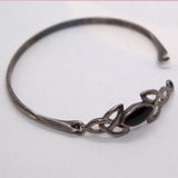 Black Onyx silver Celtic bracelet unfastened