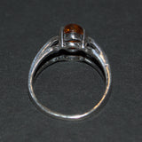 Celtic Amber and silver ring