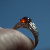 dark Citrine and silver Celtic ring