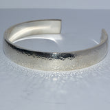 silver open cuff bangle D-shaped profile