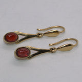 Garnet and 9ct gold drop earrings