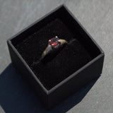 silver and Garnet ring