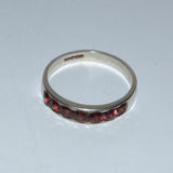 7 stone Garnet and silver ring