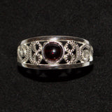 silver and Garnet ring