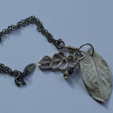 silver nature pendant necklace reverse view