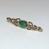 Emerald and Gold Celtic brooch