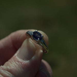 solid silver and Iolite ring