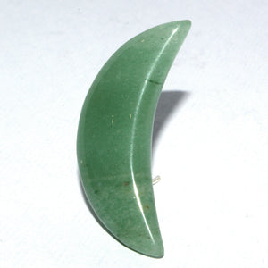 silver and Jade moon brooch