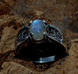 Labradorite and silver Celtic ring