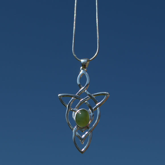 Silver Celtic Jade pendant