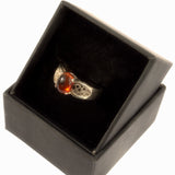 Citrine November birthstone silver ring in gift box