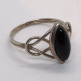 Black Onyx Celtic silver ring