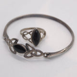 Celtic silver ring and matching bracelet