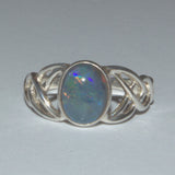 Celtic silver and Opal ring