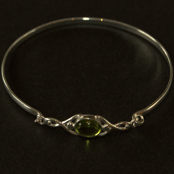 Celtic Peridot and silver bracelet