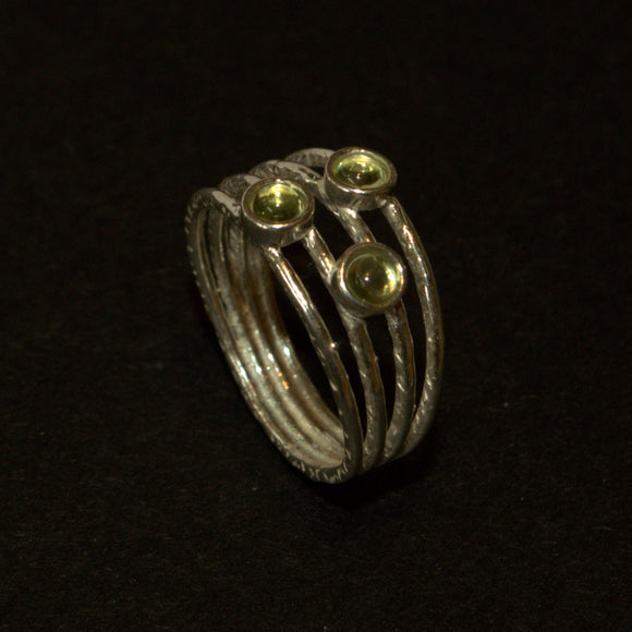 silver and Peridot ring