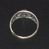 Amethyst Pisces birthstone silver ring