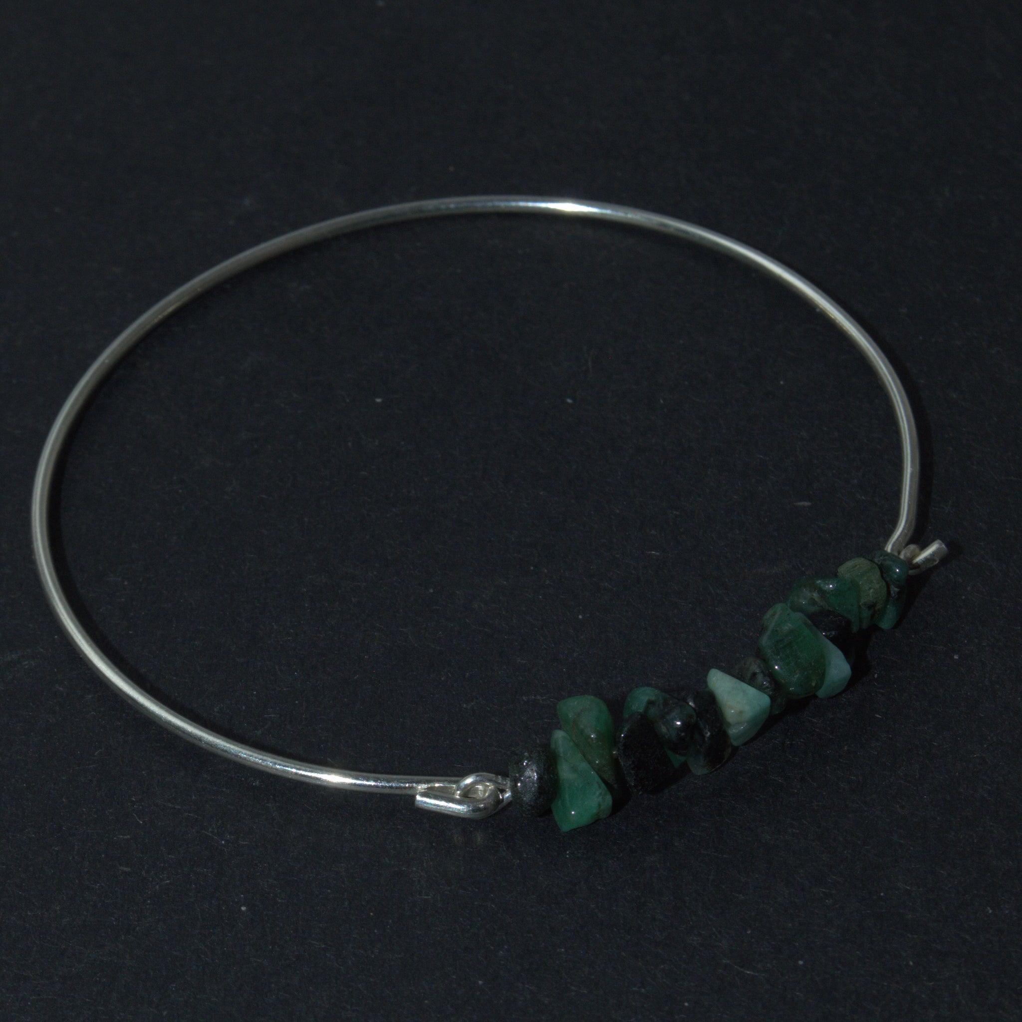 Silver and Emerald Green CZ Single Stone May Birthstone Bracelet | Grace &  Co UK