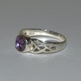 Sterling Amethyst Celtic ring