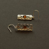 Silver Amber Celtic oblong drops