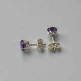 Amethyst studs side and back view