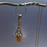 Amber and Silver Celtic Pendant