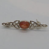 Celtic silver Sunstone brooch