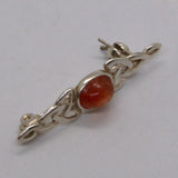 Sunstone silver Celtic brooch