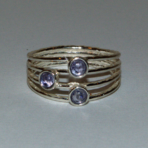 silver and Tanzanite ring