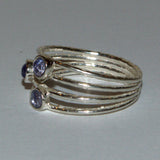 Tanzanite multi stone silver ring