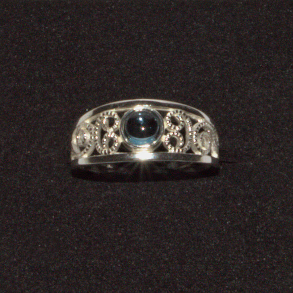 Blue Topaz silver openwork ring