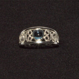 Blue Topaz silver openwork ring