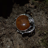 silver leaf and vines Amber brooch