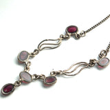 vintage silver and Garnet necklace reverse view