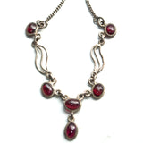 silver and Garnet art nouveau necklace