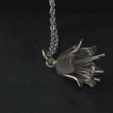 sterling silver bellflower pendant necklace