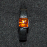 cast silver and Amber ring