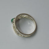 green Emerald gemstone and silver ring