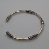 silver wire wrapped hand forged bangle